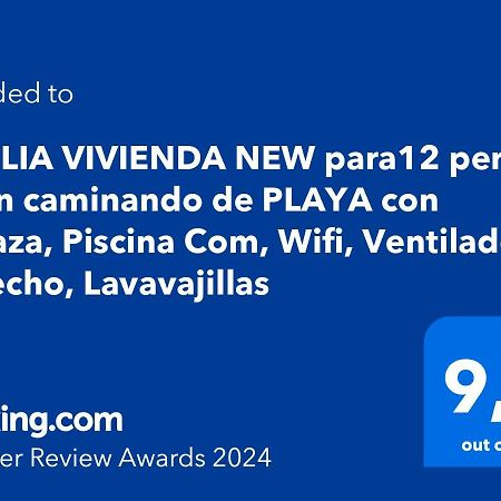 Amplia Vivienda New Para12 Pers A 4 Min Caminando De Playa Con Terraza, Piscina Com, Wifi, Ventiladores De Techo, Lavavajillas Roquetas de Mar Kültér fotó