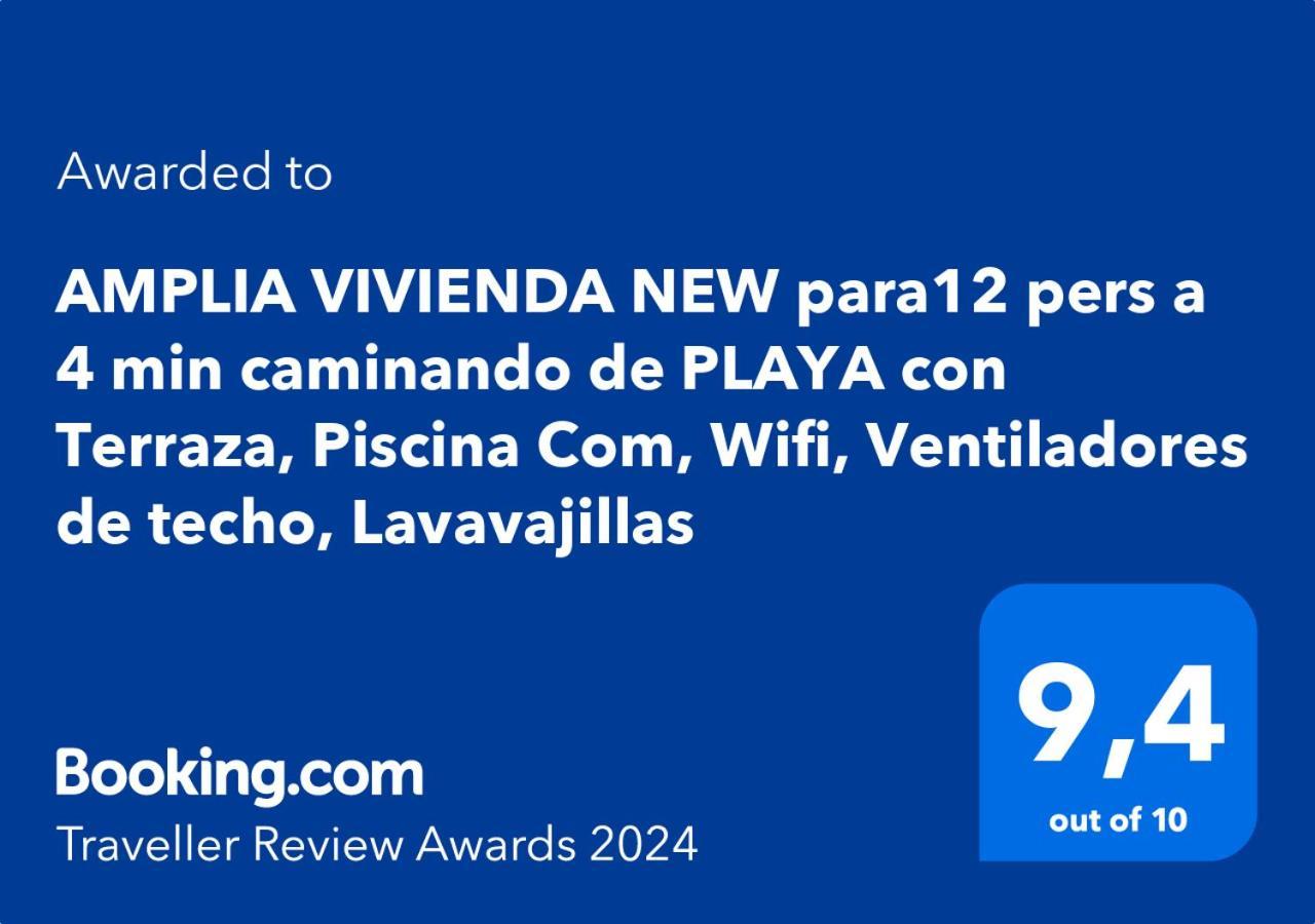 Amplia Vivienda New Para12 Pers A 4 Min Caminando De Playa Con Terraza, Piscina Com, Wifi, Ventiladores De Techo, Lavavajillas Roquetas de Mar Kültér fotó