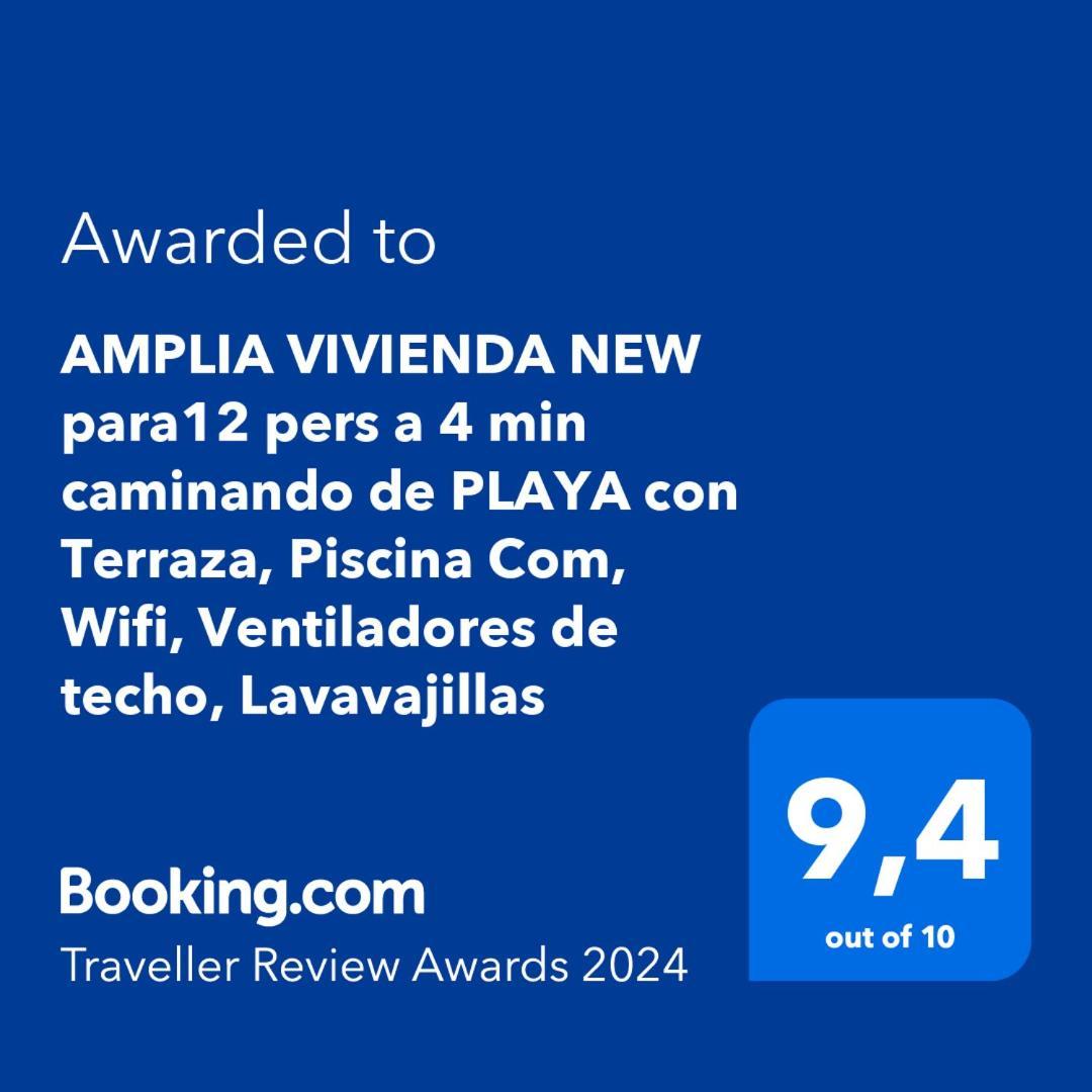 Amplia Vivienda New Para12 Pers A 4 Min Caminando De Playa Con Terraza, Piscina Com, Wifi, Ventiladores De Techo, Lavavajillas Roquetas de Mar Kültér fotó
